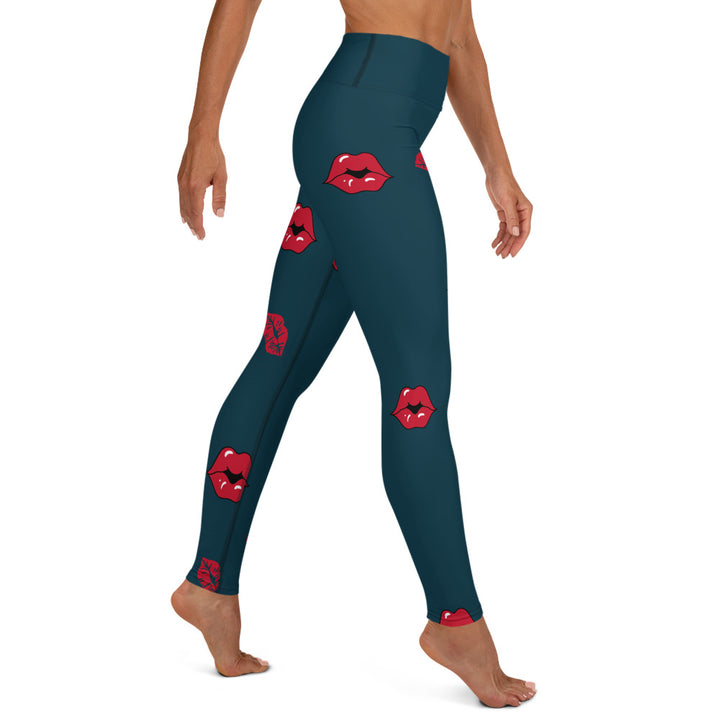 Kiss Whale Blue High Waist Leggings