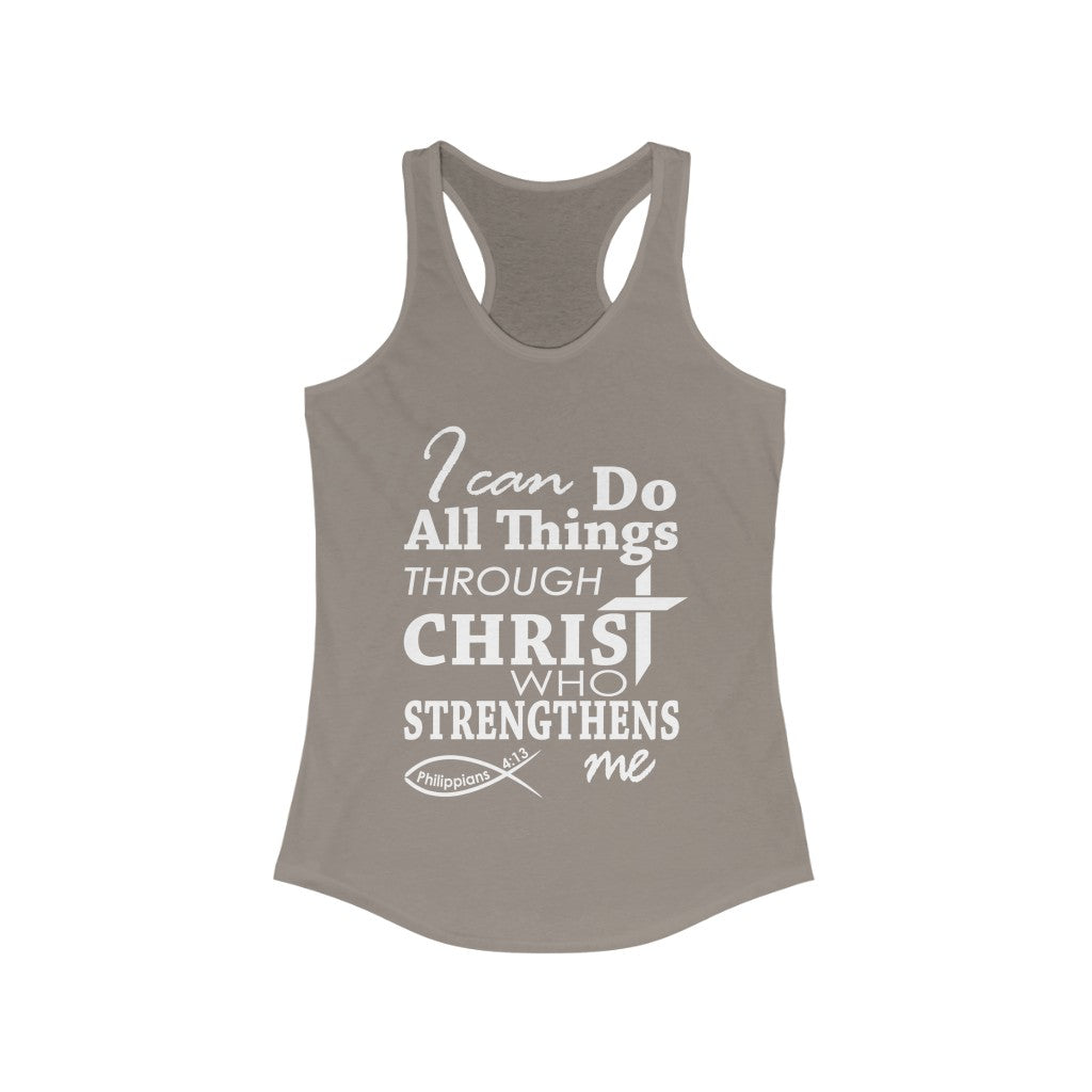 I Can Do All Things Through Christ Bible Verse Racerback Tank -NP