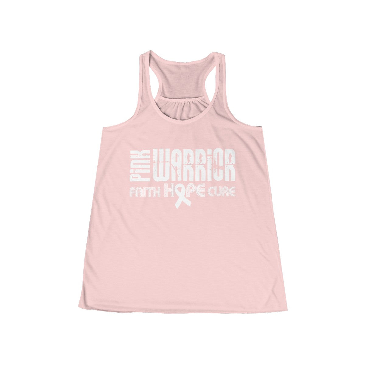 Pink Warrior Breast Cancer Flowy Racerback Tank
