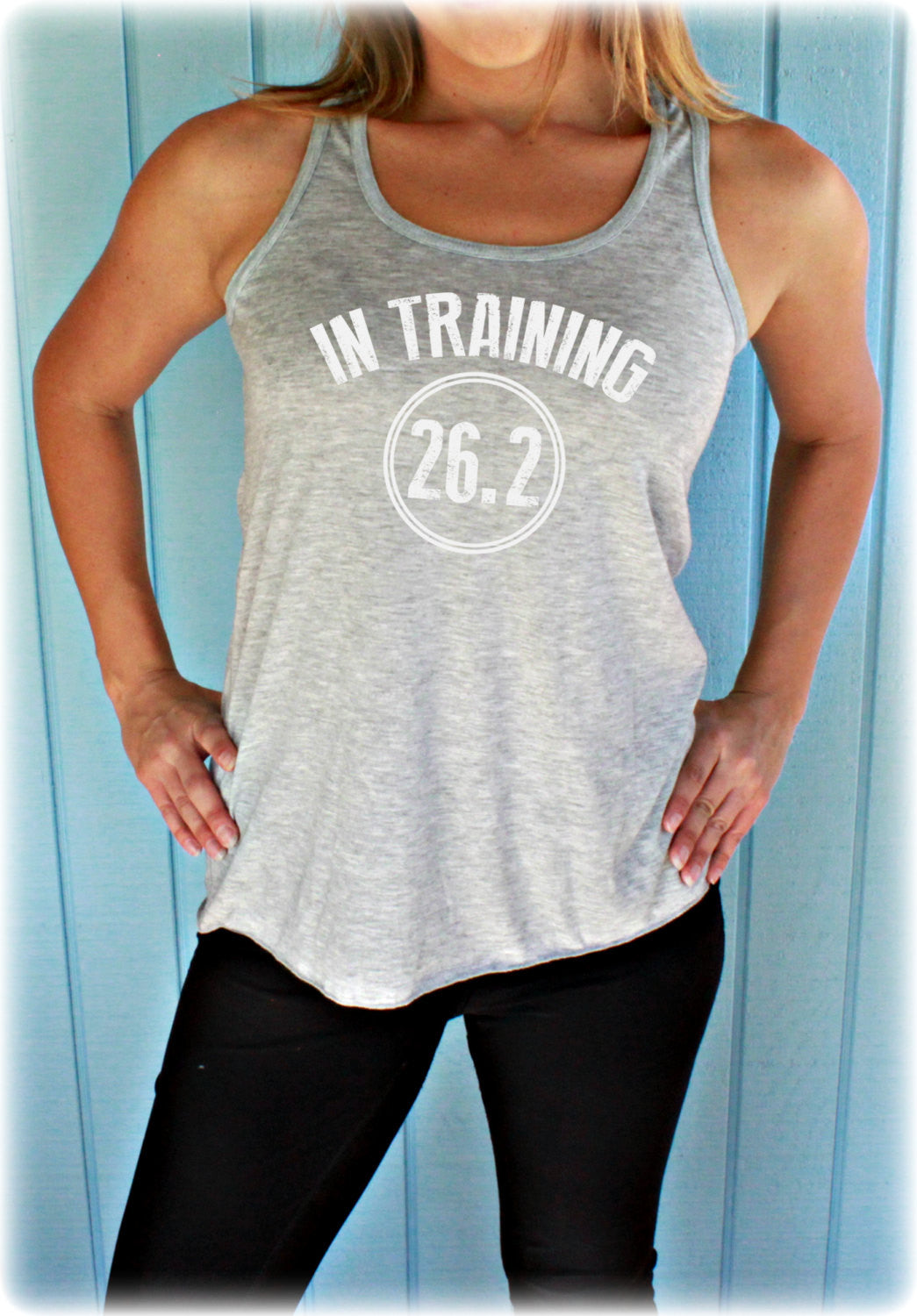 Womens Flowy Marathon Training Workout Tank Top. In Training 26.2. Fitness Motivation. Running Tank Top. Gift for Runner.