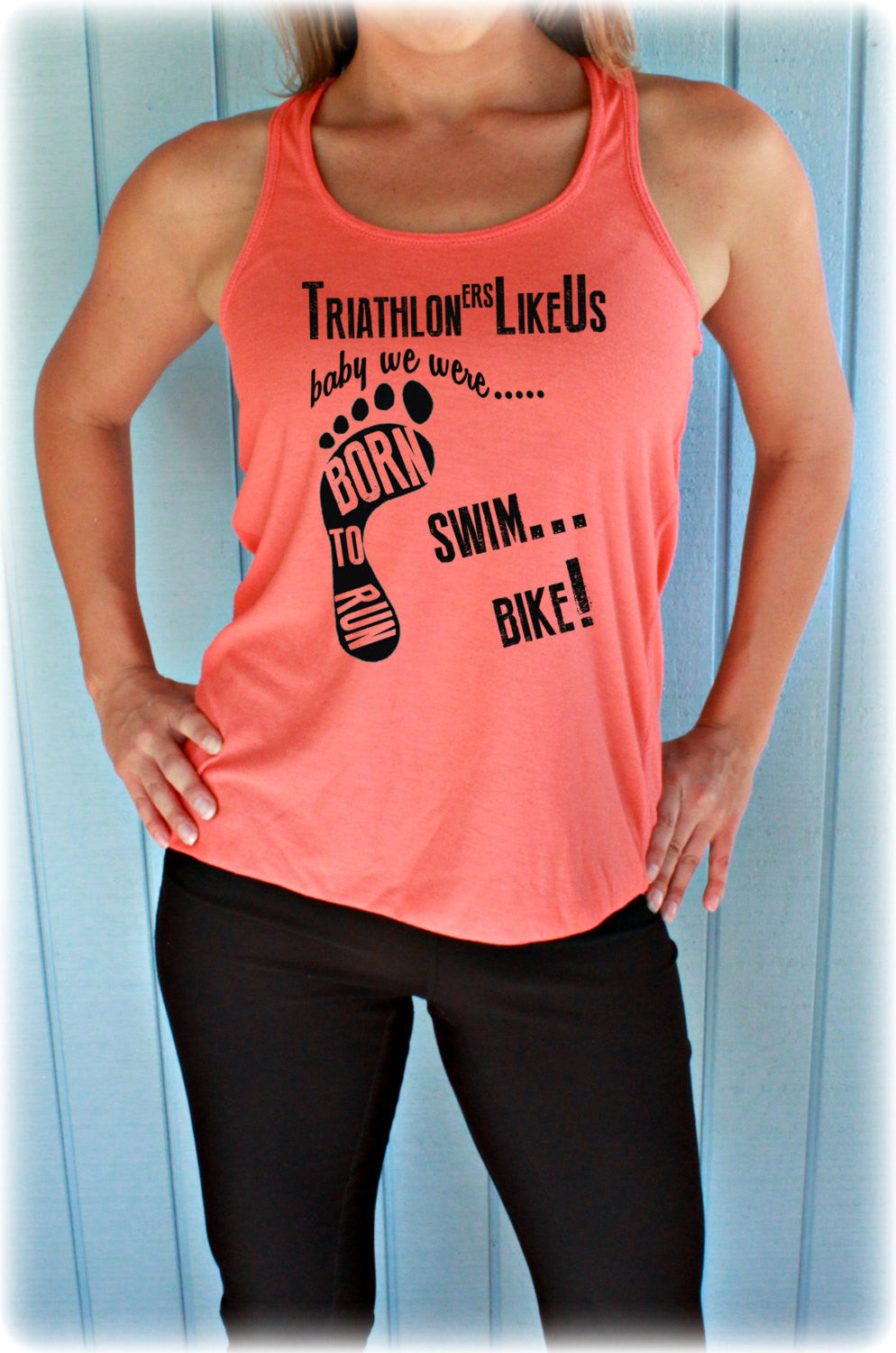 Triathlon Race Tank Top. Fitness Motivation. Triathloners Like Us. Womens Workout Clothing.